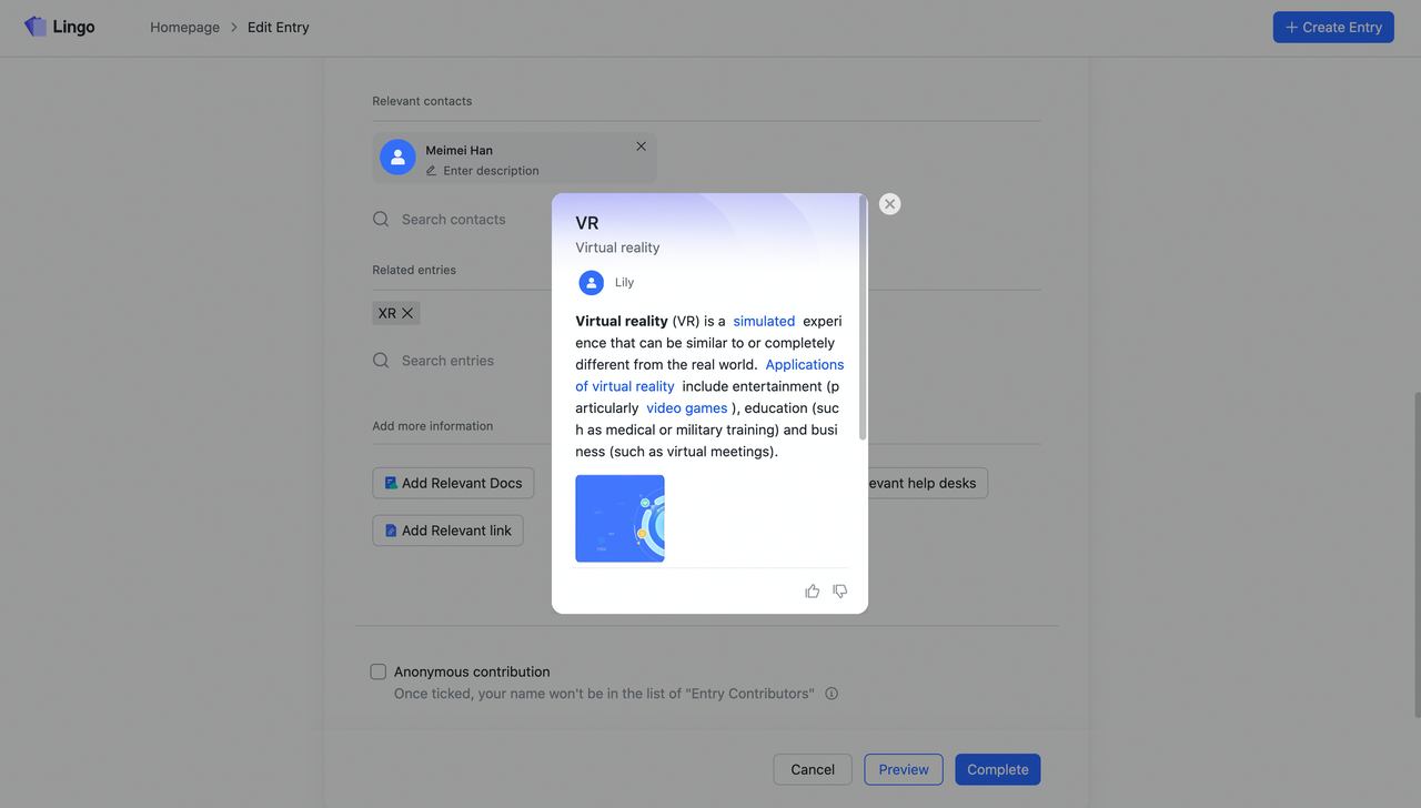 xem trước thẻ thuật ngữ